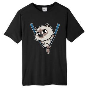 Cute Kawaii Cat Acrobatics Aerial Silk Yoga Cat Lover Gift Tall Fusion ChromaSoft Performance T-Shirt