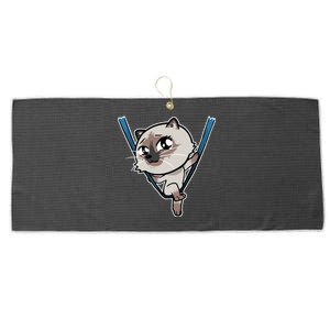 Cute Kawaii Cat Acrobatics Aerial Silk Yoga Cat Lover Gift Large Microfiber Waffle Golf Towel