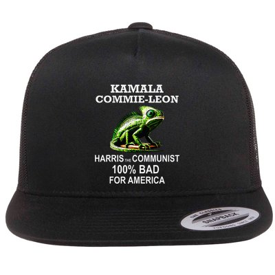 Comrade Kamala Commie Leon Commieleon Communist Harris Flat Bill Trucker Hat