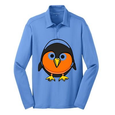 Cute Kawaii Chick Funny Chicken Children Props Funny Chicken Lover Silk Touch Performance Long Sleeve Polo