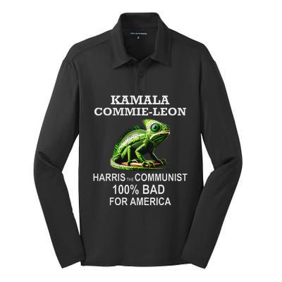 Comrade Kamala Commie Leon Commieleon Communist Harris Silk Touch Performance Long Sleeve Polo