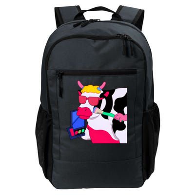 Cute Kawaii Cow Wearing Makeup Funny Cow Lover Cow Woman Makeup Lover Daily Commute Backpack