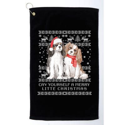 Cavalier King Charles Spaniel Dog Ugly Christmas Sweater Gift Platinum Collection Golf Towel