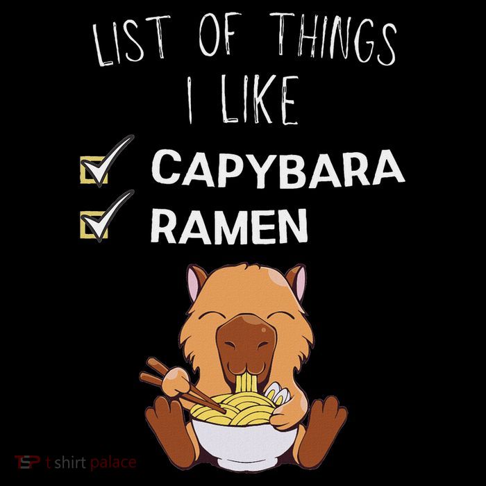 Cute Kawaii Capybara List Of Things I Like Ramen Lover Baby Bodysuit