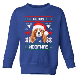 Cavalier King Charles Spaniel Merry Woofmas Gift Toddler Sweatshirt