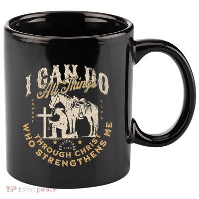 Cowboy Kneeling Cross Scripture Western Bible Verse Jesus 11oz C Handle Ceramic Mug