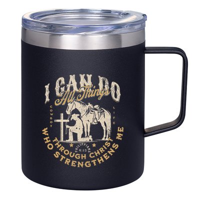 Cowboy Kneeling Cross Scripture Western Bible Verse Jesus 12oz Stainless Steel Coffee Mug