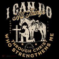 Cowboy Kneeling Cross Scripture Western Bible Verse Jesus Premium T-Shirt