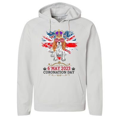 Cavalier King Charles Coronation Ideas Wo & Union Jack Performance Fleece Hoodie