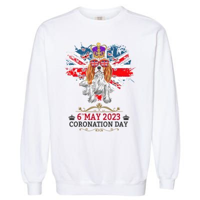 Cavalier King Charles Coronation Ideas Wo & Union Jack Garment-Dyed Sweatshirt