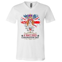 Cavalier King Charles Coronation Ideas Wo & Union Jack V-Neck T-Shirt