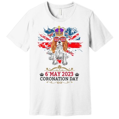 Cavalier King Charles Coronation Ideas Wo & Union Jack Premium T-Shirt