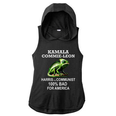 Comrade Kamala Commie Leon Commieleon Communist Harris Ladies PosiCharge Tri-Blend Wicking Draft Hoodie Tank