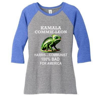 Comrade Kamala Commie Leon Commieleon Communist Harris Women's Tri-Blend 3/4-Sleeve Raglan Shirt