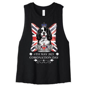 Cavalier King Charles iii Coronation Spaniel Dog Women's Racerback Cropped Tank