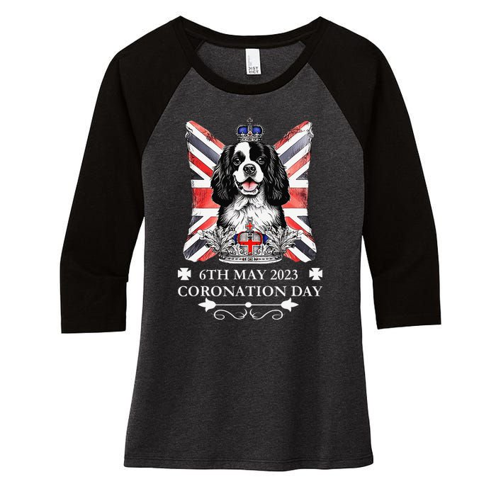 Cavalier King Charles iii Coronation Spaniel Dog Women's Tri-Blend 3/4-Sleeve Raglan Shirt