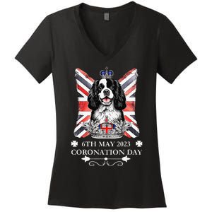 Cavalier King Charles iii Coronation Spaniel Dog Women's V-Neck T-Shirt