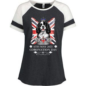 Cavalier King Charles iii Coronation Spaniel Dog Enza Ladies Jersey Colorblock Tee