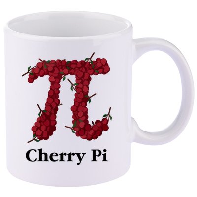 Cherry Pi 11oz C Handle Ceramic Mug