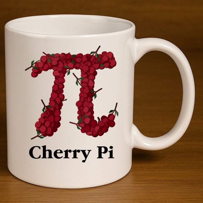 Cherry Pi 11oz C Handle Ceramic Mug