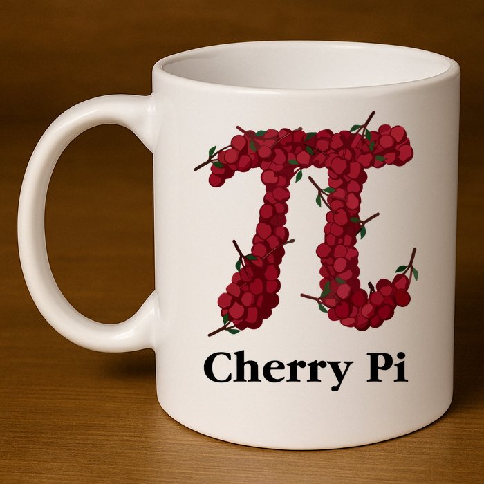 Cherry Pi 11oz C Handle Ceramic Mug