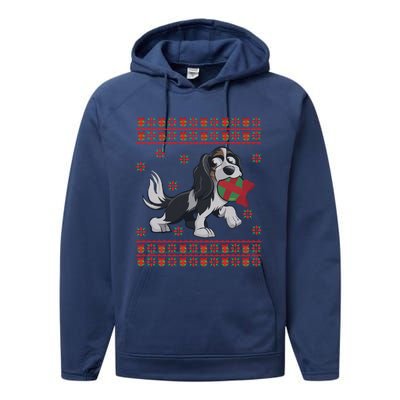 Cavalier King Charles Spaniel Ugly Christmas God Lover Gift Performance Fleece Hoodie