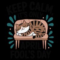 Cat Keep Calm Its Only April Fools Cat Fools Day Pranks Drawstring Bag