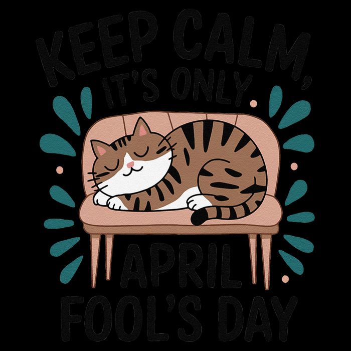 Cat Keep Calm Its Only April Fools Cat Fools Day Pranks Drawstring Bag