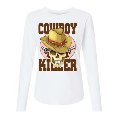 Cowboy Killer Country Skeleton Womens Cotton Relaxed Long Sleeve T-Shirt