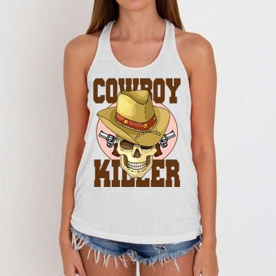 Cowboy Killer Country Skeleton Women's Knotted Racerback Tank