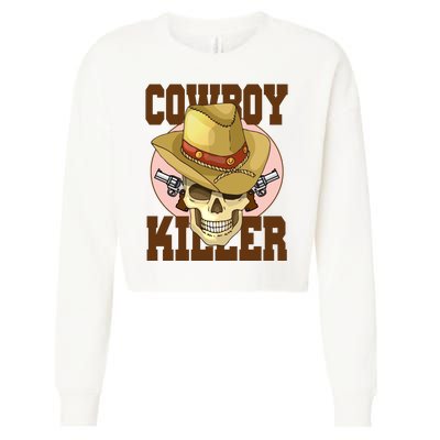 Cowboy Killer Country Skeleton Cropped Pullover Crew