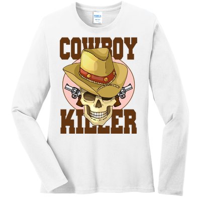 Cowboy Killer Country Skeleton Ladies Long Sleeve Shirt