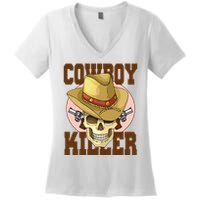 Cowboy Killer Country Skeleton Women's V-Neck T-Shirt