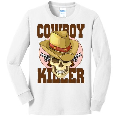 Cowboy Killer Country Skeleton Kids Long Sleeve Shirt