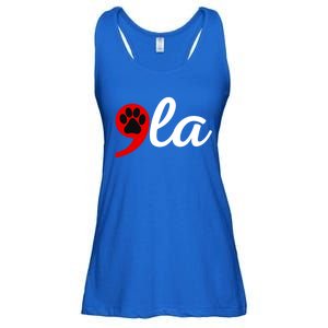 Cute Kamala Cat Dog Paw Lady Comma La Meaningful Gift Ladies Essential Flowy Tank