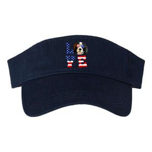 Cavalier King Charles Spaniel Love Dog American Flag Valucap Bio-Washed Visor