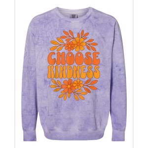 Choose Kindness Cool 60s Unity Day Groovy World Kindness Day Colorblast Crewneck Sweatshirt