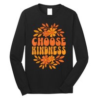 Choose Kindness Cool 60s Unity Day Groovy World Kindness Day Long Sleeve Shirt