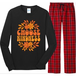 Choose Kindness Cool 60s Unity Day Groovy World Kindness Day Long Sleeve Pajama Set