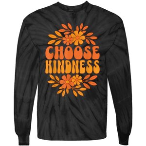 Choose Kindness Cool 60s Unity Day Groovy World Kindness Day Tie-Dye Long Sleeve Shirt