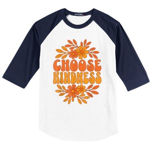 Choose Kindness Cool 60s Unity Day Groovy World Kindness Day Baseball Sleeve Shirt