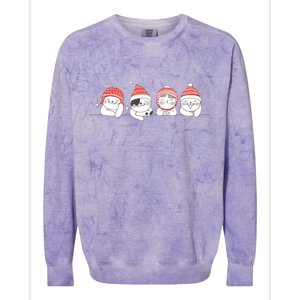 Cute Kitty Cats Christmas, Festive Colorblast Crewneck Sweatshirt