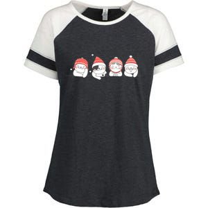 Cute Kitty Cats Christmas, Festive Enza Ladies Jersey Colorblock Tee