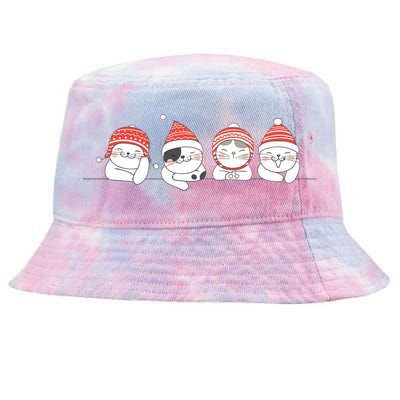 Cute Kitty Cats Christmas, Festive Tie-Dyed Bucket Hat