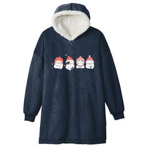 Cute Kitty Cats Christmas, Festive Hooded Wearable Blanket