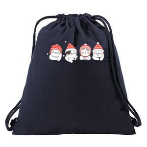 Cute Kitty Cats Christmas, Festive Drawstring Bag