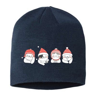 Cute Kitty Cats Christmas, Festive Sustainable Beanie