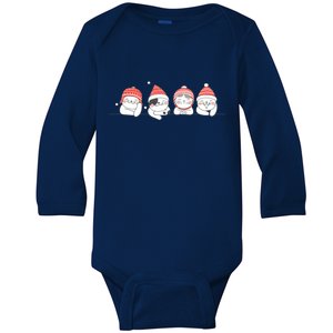 Cute Kitty Cats Christmas, Festive Baby Long Sleeve Bodysuit