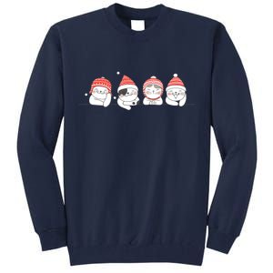 Cute Kitty Cats Christmas, Festive Tall Sweatshirt