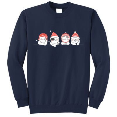 Cute Kitty Cats Christmas, Festive Tall Sweatshirt